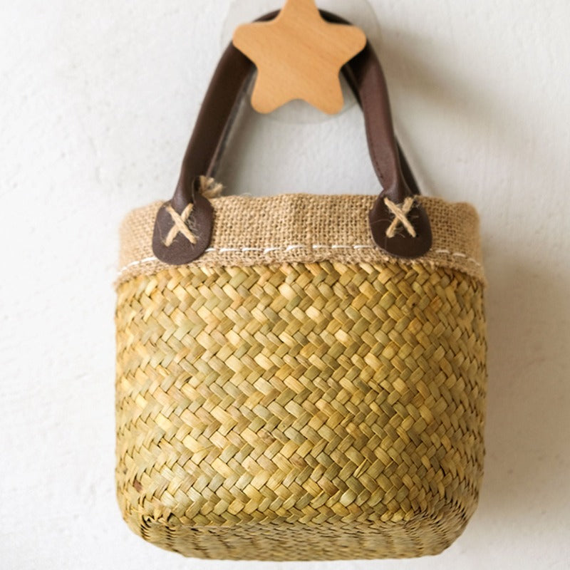 Handwoven seagrass basket