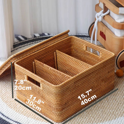 Large Wicker Basket with Detachable