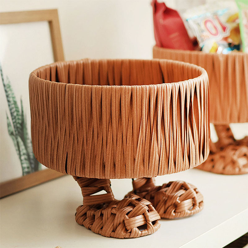 Lovely rattan basket with feet|Coffee Table Storage