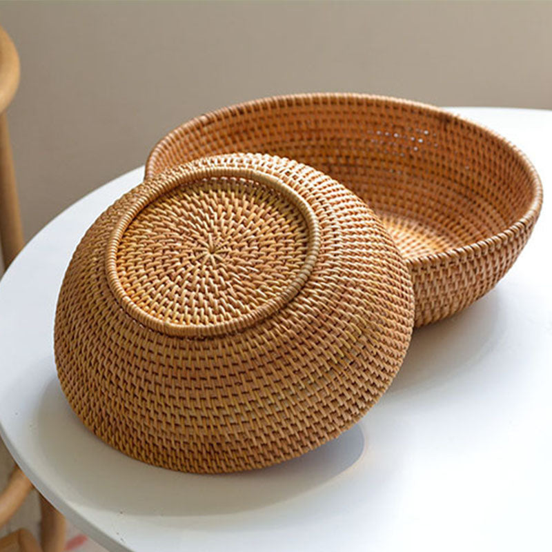 Round Rattan Fruit Bowl, 2 Sizes