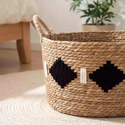Oval Seagrass Storage Basket with Dual Handles, 3 Sizes