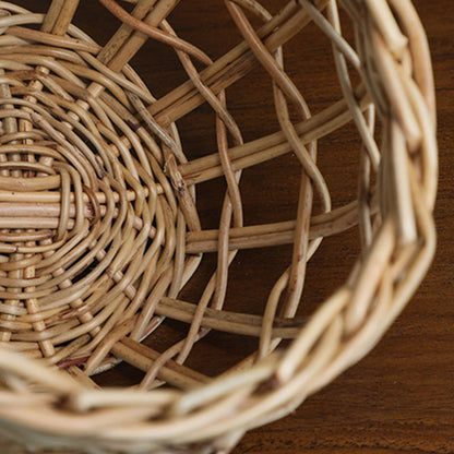 Oval Rattan Kitchen Storage Basket with Single Handle, 2 Sizes
