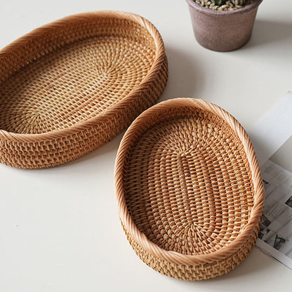 Oval Rattan Shallow Tray, 2 Sizes