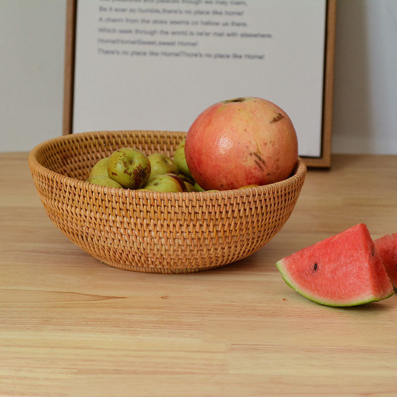 Round Rattan Fruit Bowl, 2 Sizes