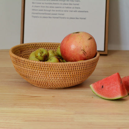 Round Rattan Fruit Bowl, 2 Sizes