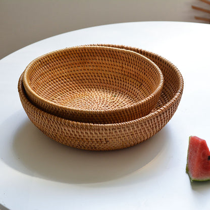 Round Rattan Fruit Bowl, 2 Sizes