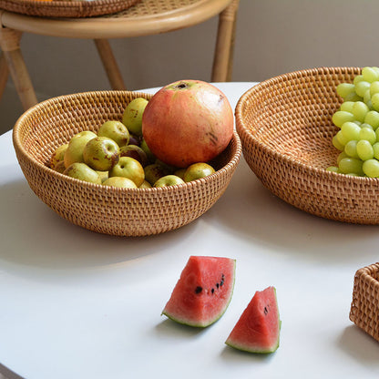 Round Rattan Fruit Bowl, 2 Sizes
