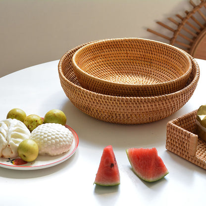 Round Rattan Fruit Bowl, 2 Sizes