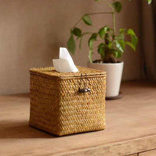 Seagrass handwoven tissue box