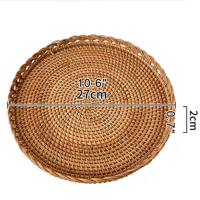 10.6" Large wicker serving tray