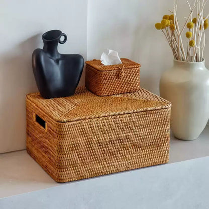 Large Wicker Basket with Detachable