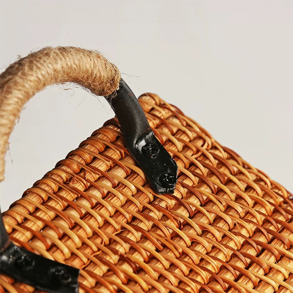 Rattan Basket with Metal Handles, 3 Styles