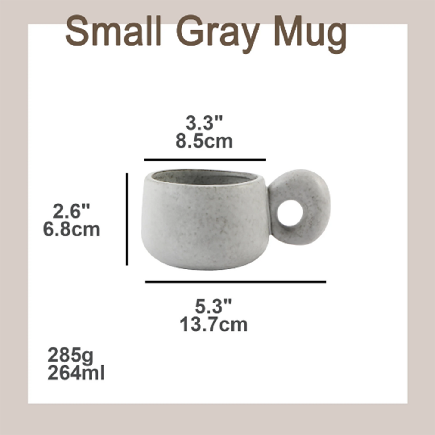 Grey Large-capacity coffee cup