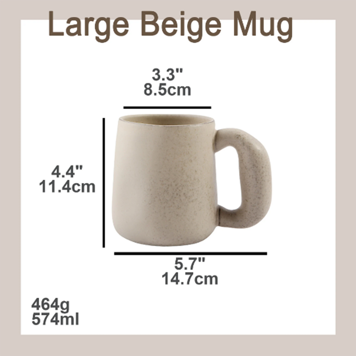 Grey Large-capacity coffee cup