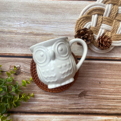 3D beige owl mug