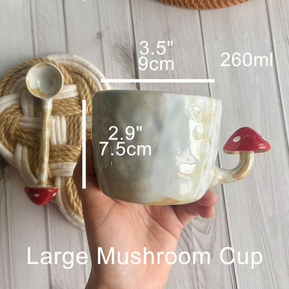 Handmade ceramic mushroom cup set