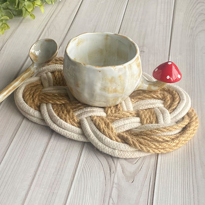 Handmade ceramic mushroom cup set