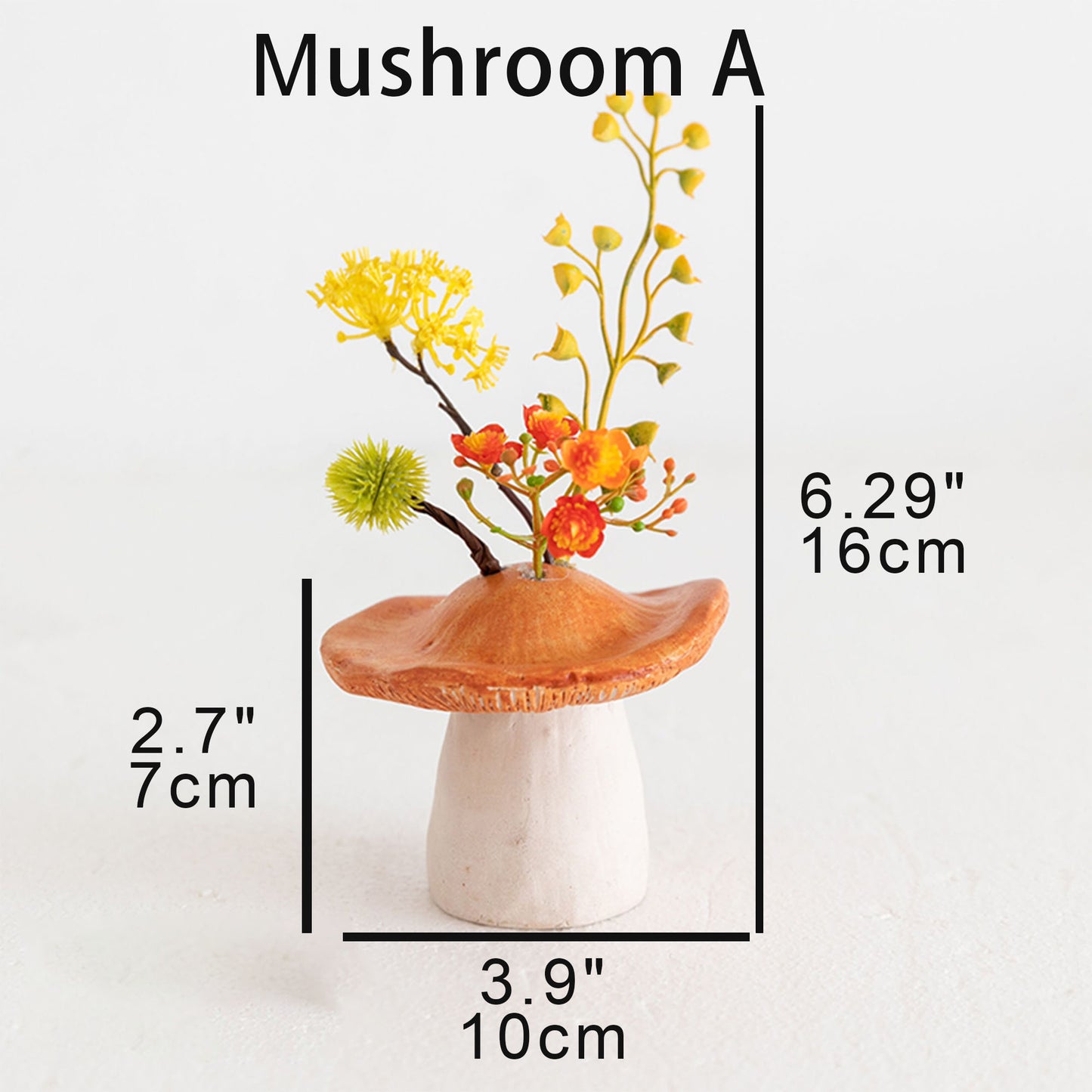 Hand painted small size ceramic mushroom vase decoration