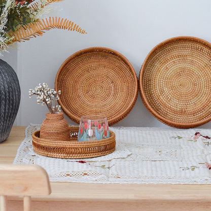 Rattan basket with hollow design available in 3 sizes