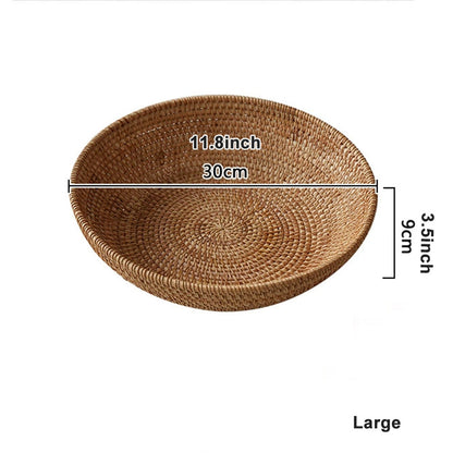 Round Rattan Fruit Bowl, 2 Sizes