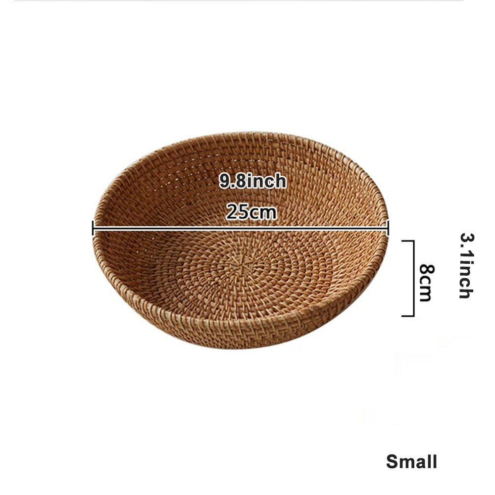 Round Rattan Fruit Bowl, 2 Sizes