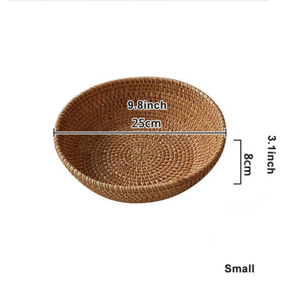 Round Rattan Fruit Bowl, 2 Sizes