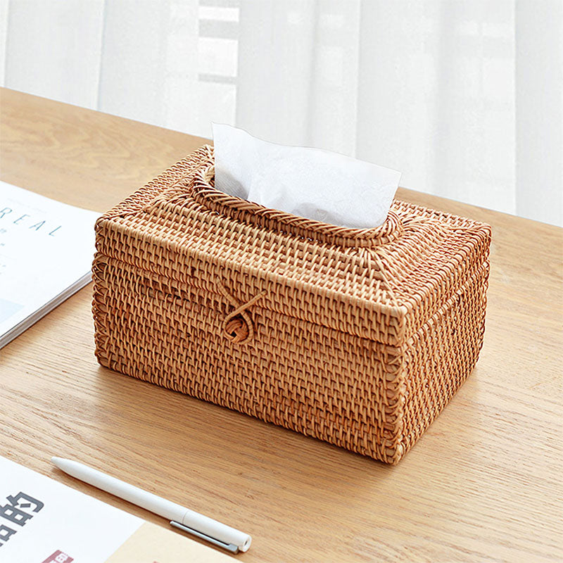 Rattan Tissue Box Cover