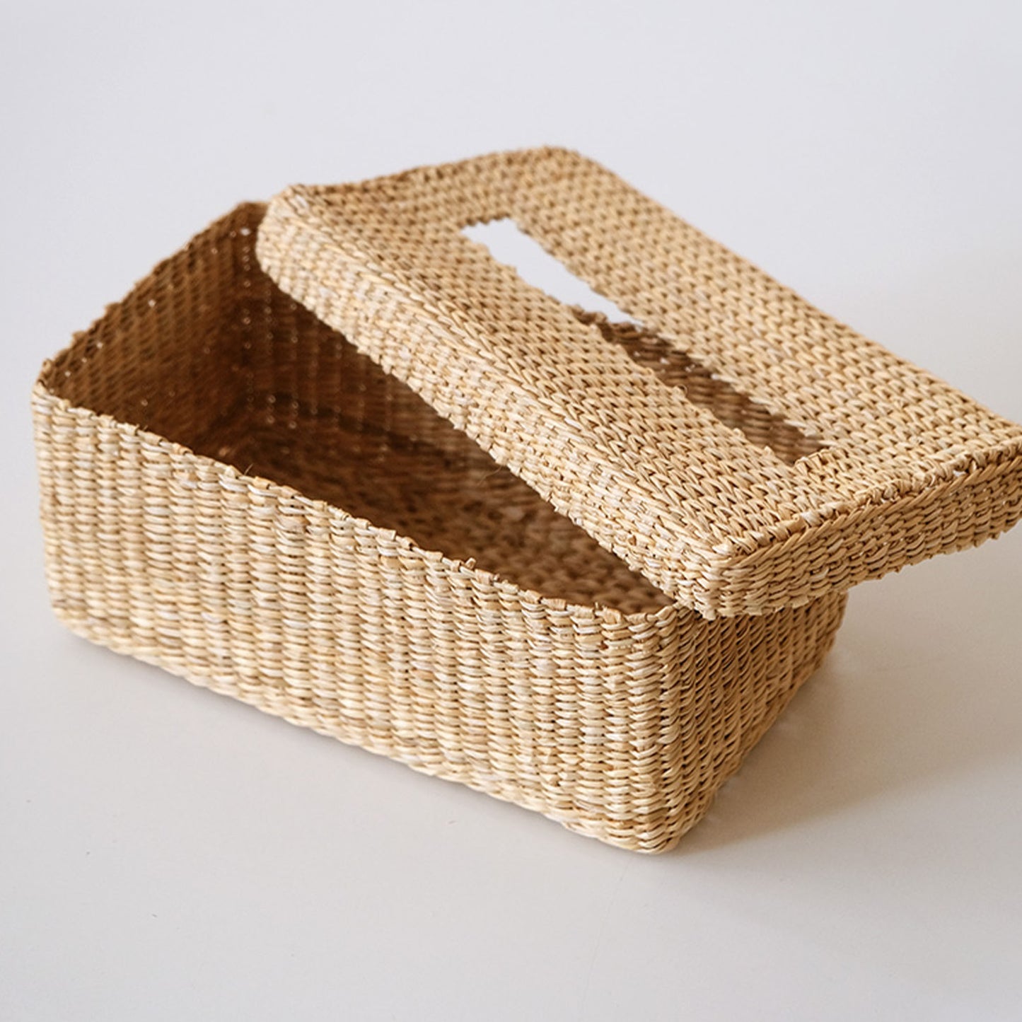 Natural straw tissue box｜desktop organizers