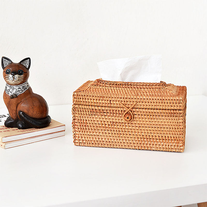 Rattan Tissue Box Cover