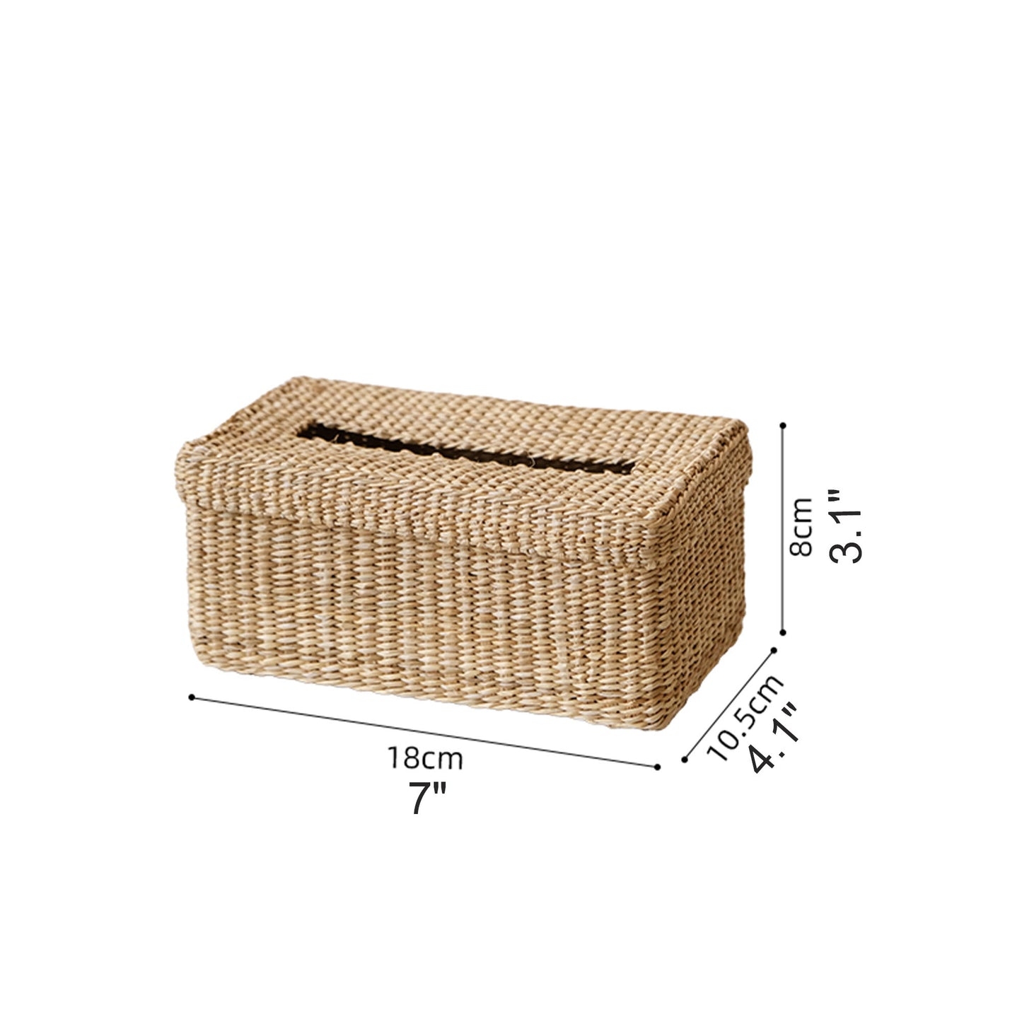 Natural straw tissue box｜desktop organizers