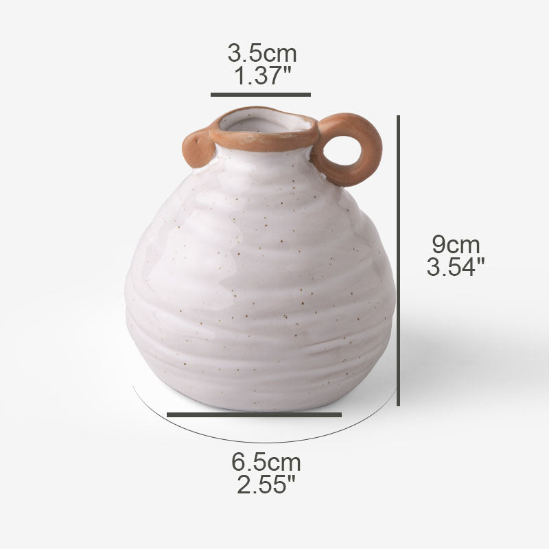 Retro Beige Ceramic Vase