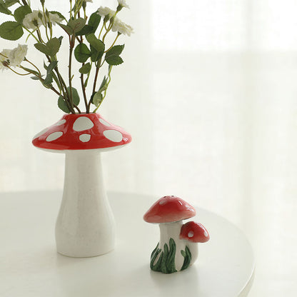 Mini Mushroom Ceramic Vase｜Desktop decoration