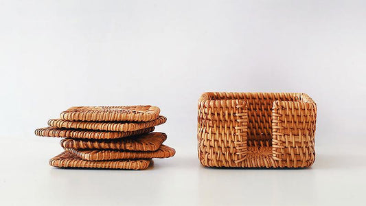 Woven Cute Coasters Set of 6pcs