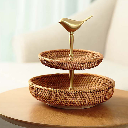 Woven Rattan Tray : 2 Layers / 3 Layers
