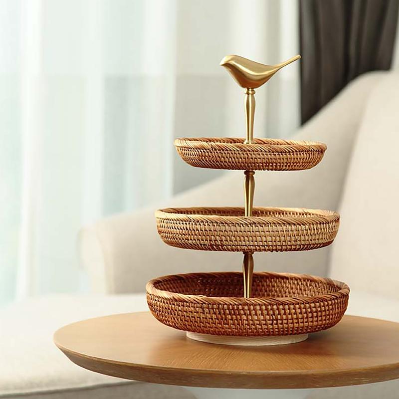 Woven Rattan Tray : 2 Layers / 3 Layers