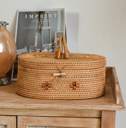 wicker baskets with handle