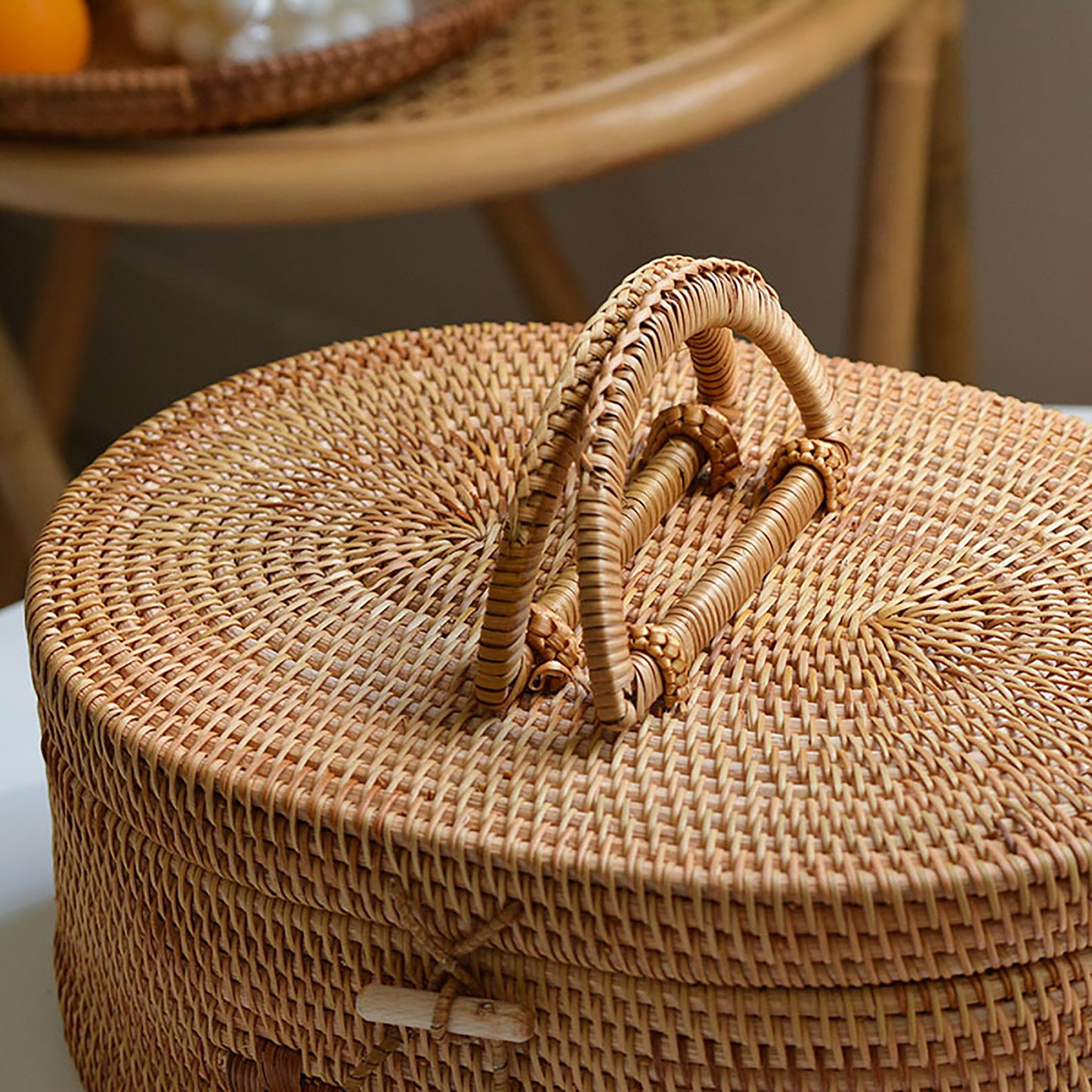 wicker baskets with handle