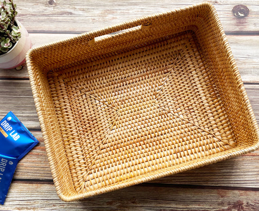 Large Rattan Basket with Single Handle