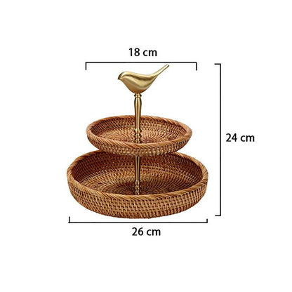 Woven Rattan Tray : 2 Layers / 3 Layers