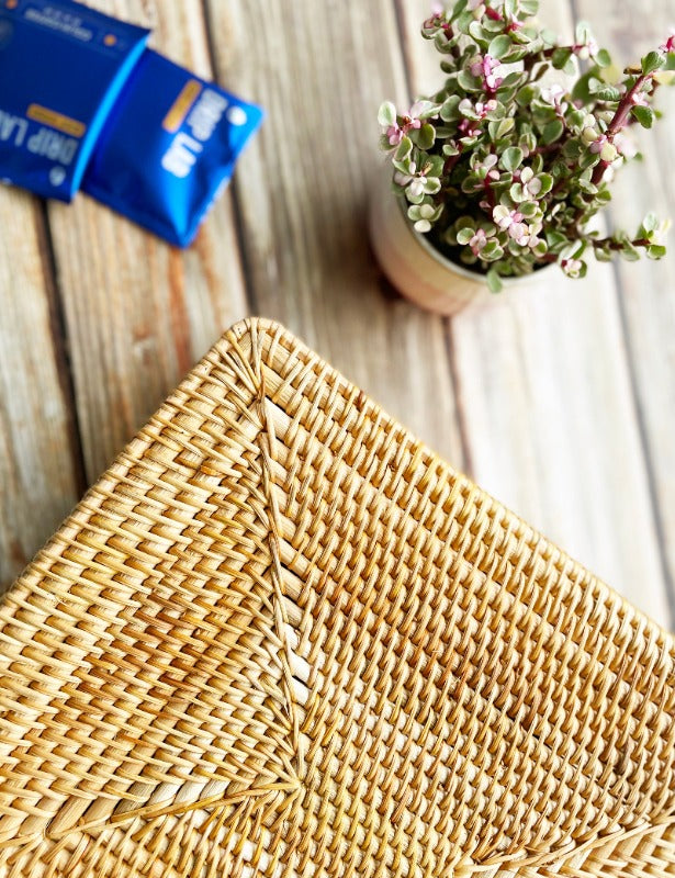 Large Rattan Basket with Single Handle