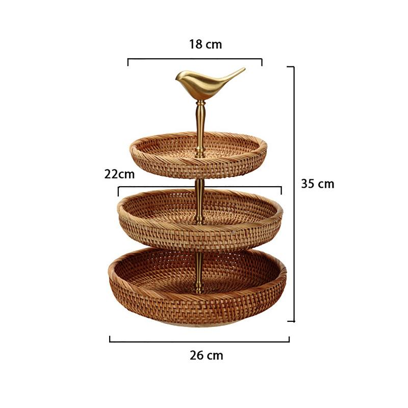 Woven Rattan Tray : 2 Layers / 3 Layers