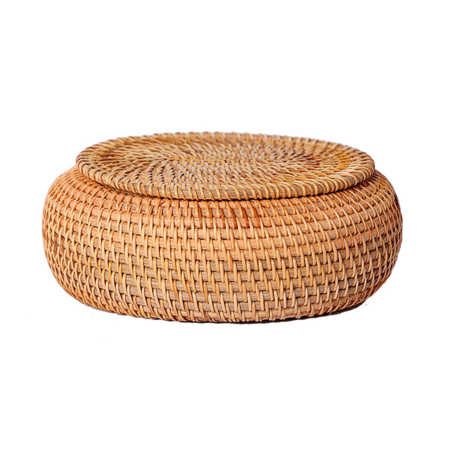 Oval Rattan Basket with Lid