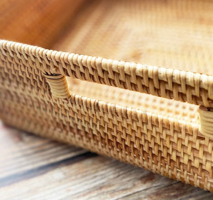 Large Rattan Basket with Single Handle