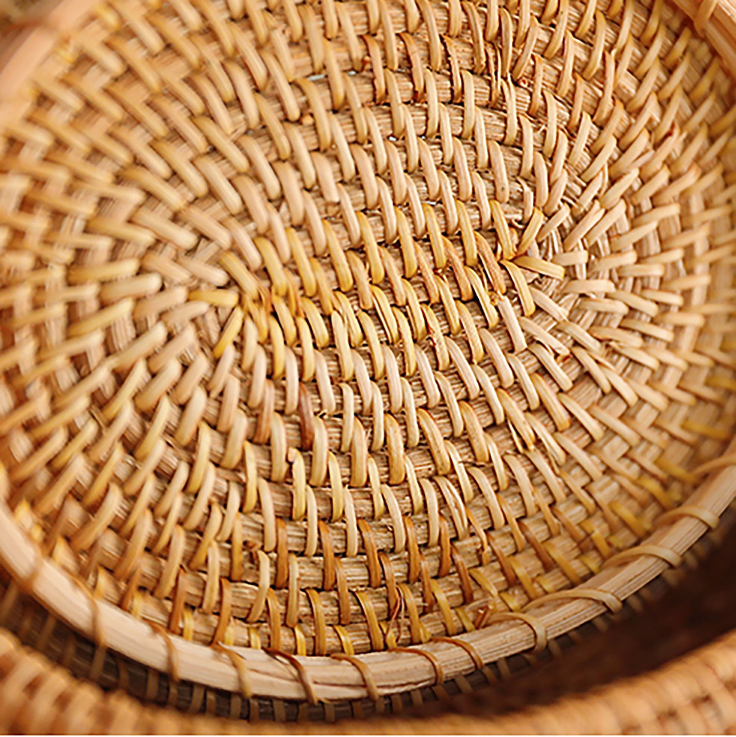 Oval Rattan Basket with Lid