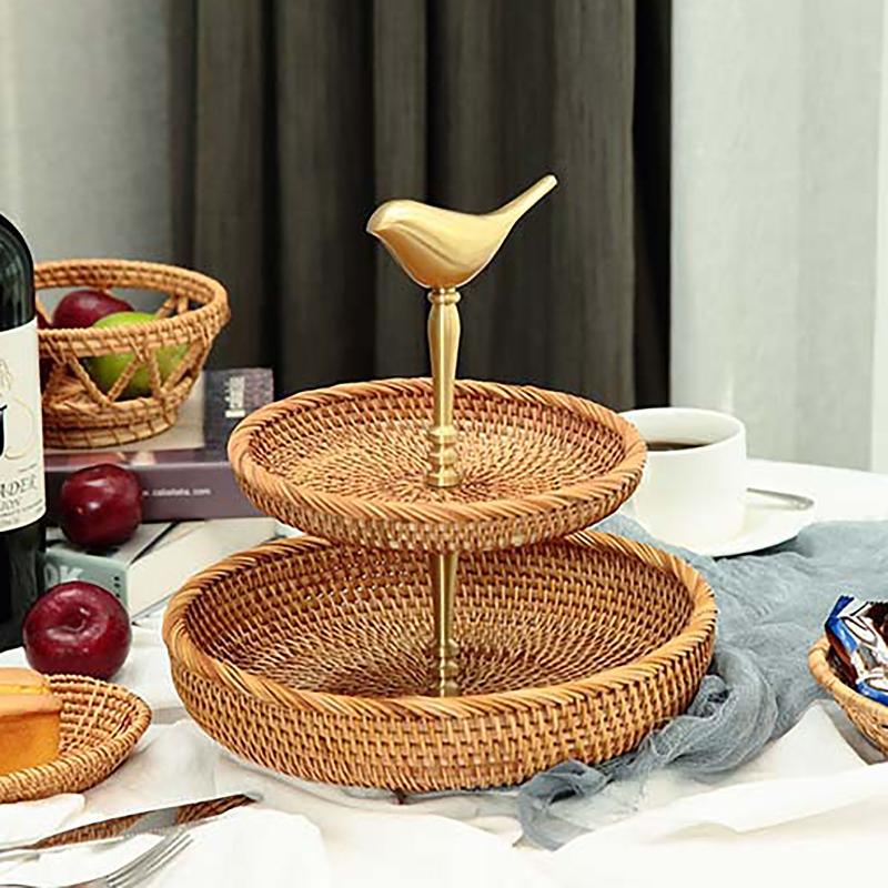 Woven Rattan Tray : 2 Layers / 3 Layers