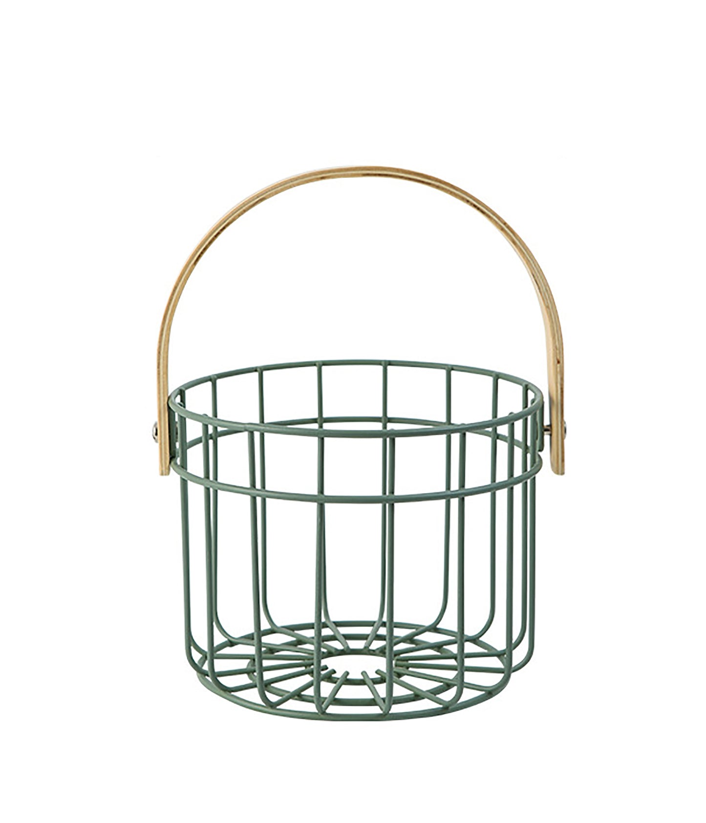 Metal Basket with Wooden Handles