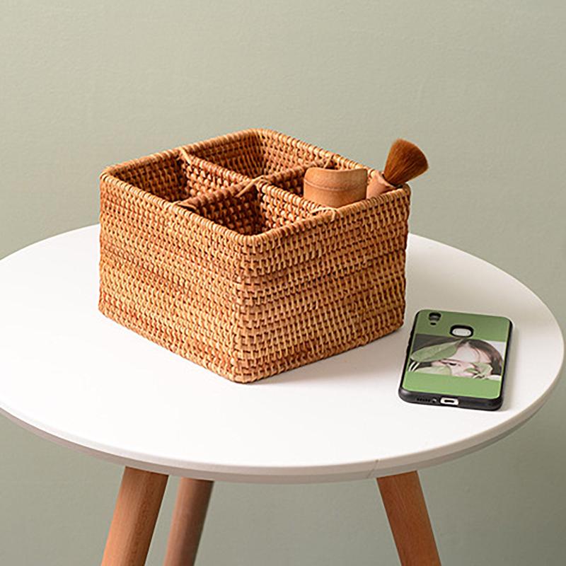 Wicker Catchall Storage Basket for Table Top