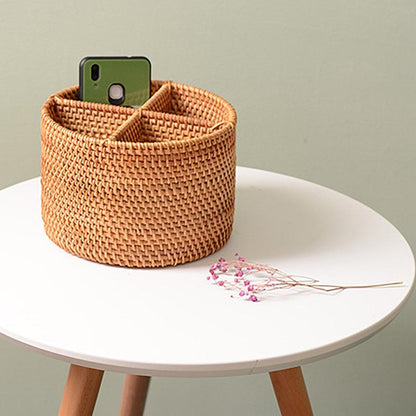 Wicker Catchall Storage Basket for Table Top