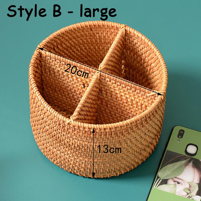 Wicker Catchall Storage Basket for Table Top