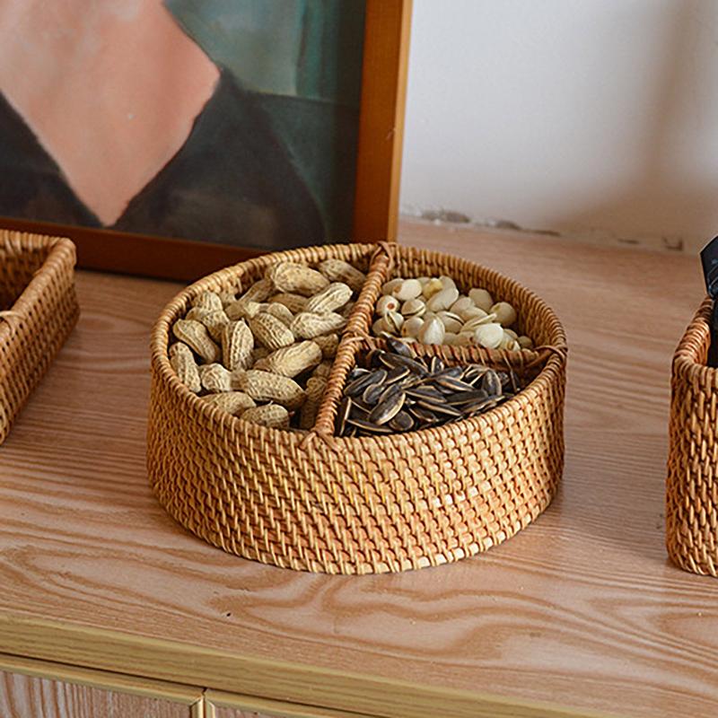 Wicker Catchall Storage Basket for Table Top